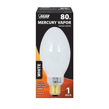 FEIT ELECTRIC Feit Electric 3006774 80 watts Mercury Vapor ED17 HID Bulb; White 3006774